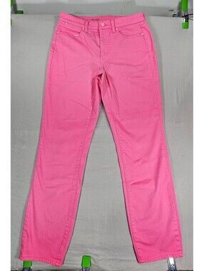 Talbots Flawless Slim Ankle Jeans Womens 6 Curvy Long Bright Pink Stretch Pants